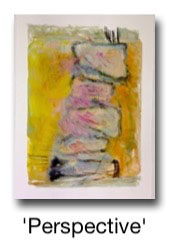 Encaustic Monotype entitled 'Perpective'