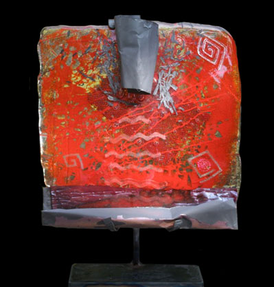 Kiln-formed glass scupture entitled "Allegro Rabbit"