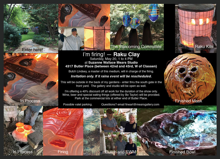 Invitation to the May 20, 2017 raku clay firing.