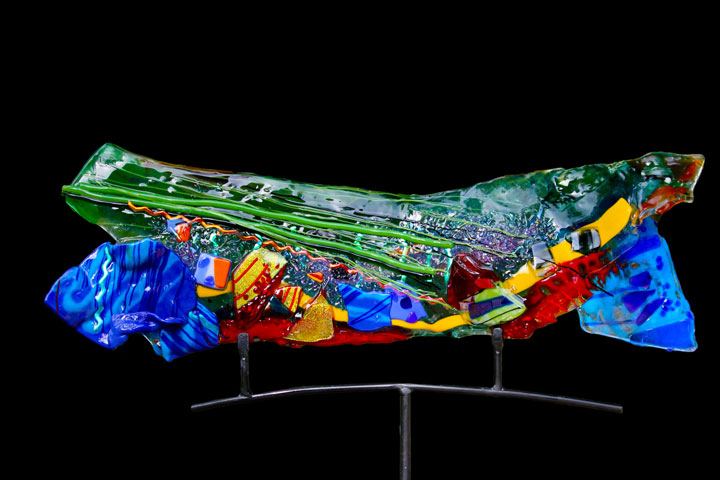 "Calypso" kiln formed glass sculpture.
