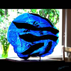 Kiln formed glass sculpture titled Ocean Deep