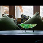Green Zen Kiln formed glass bowl titled "Green Zen"