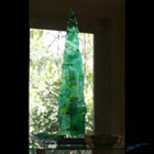 Green Zen Kiln formed glass sculpture titled "Green Zen"