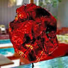 Red Glass Sculpture Red kiln formed glass sculpture