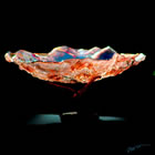 Glass Bowl Kiln formed glass bowl on a reclaimed steel base