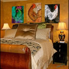 Three Roosters Three rooster paintings