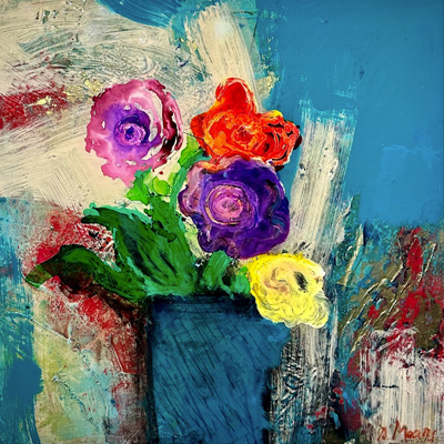 Abstract floral painting titled "Spring Bouquet"