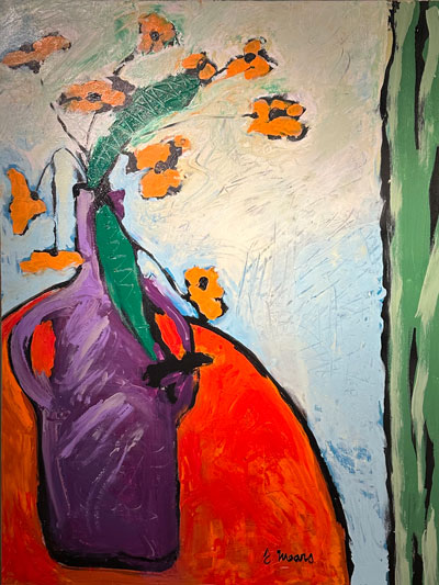 Abstract floral painting titled "Spring Fling"