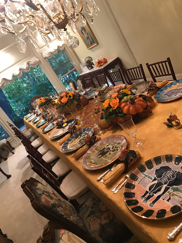 Set of animal themed, gold-rimmed plates